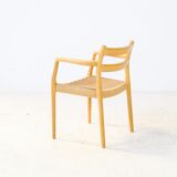 Oak Niels Møller model 67 papercord dining chair