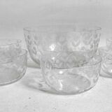 Salad bowl and 5 cut crystal cups from the 1950s.