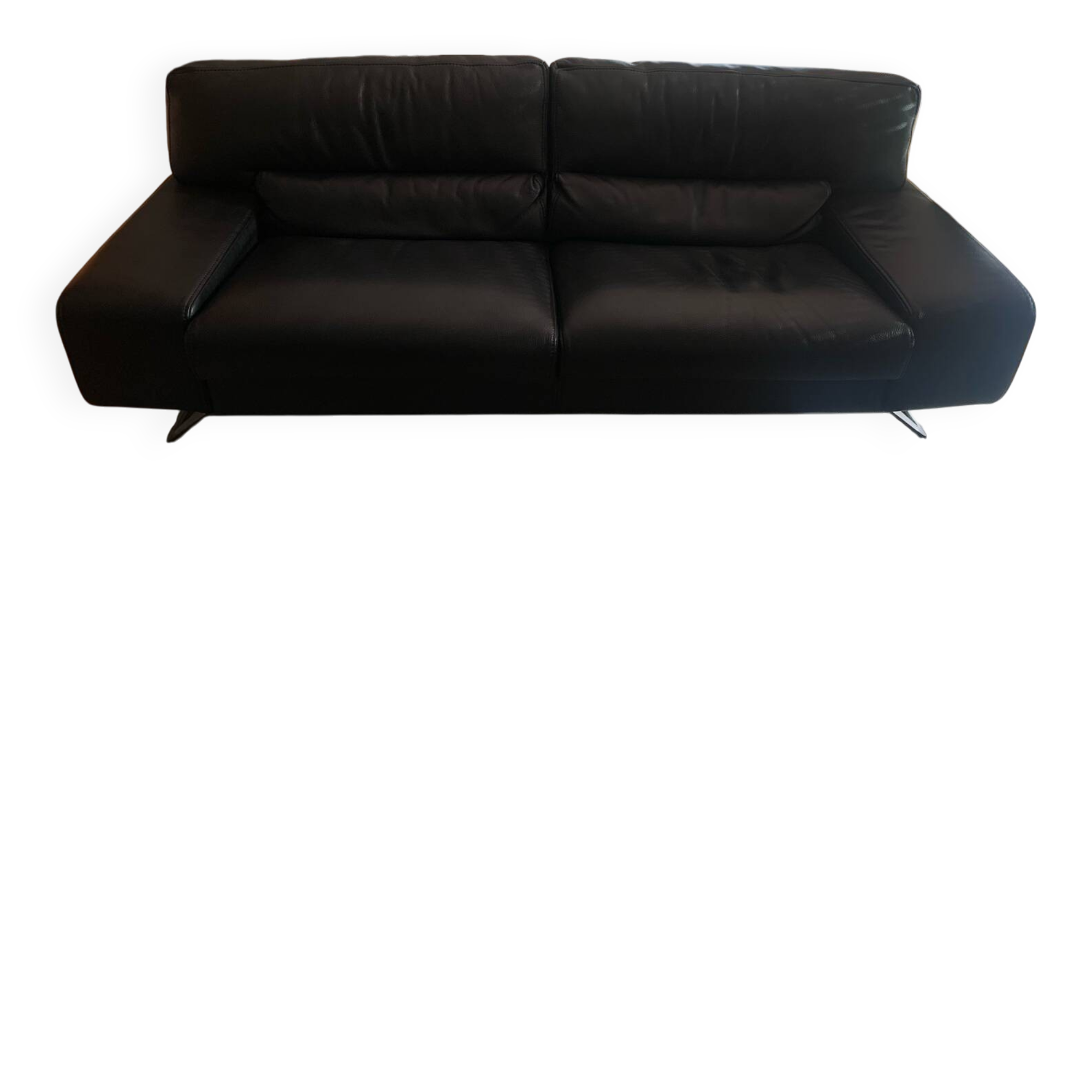Roche Bobois 3-seater sofa - wide armrests/leather (l. 240 x h. 82)
