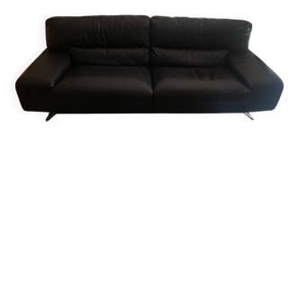 Canapé roche bobois 3 places - accoudoirs larges/cuir (l. 240 x h. 82