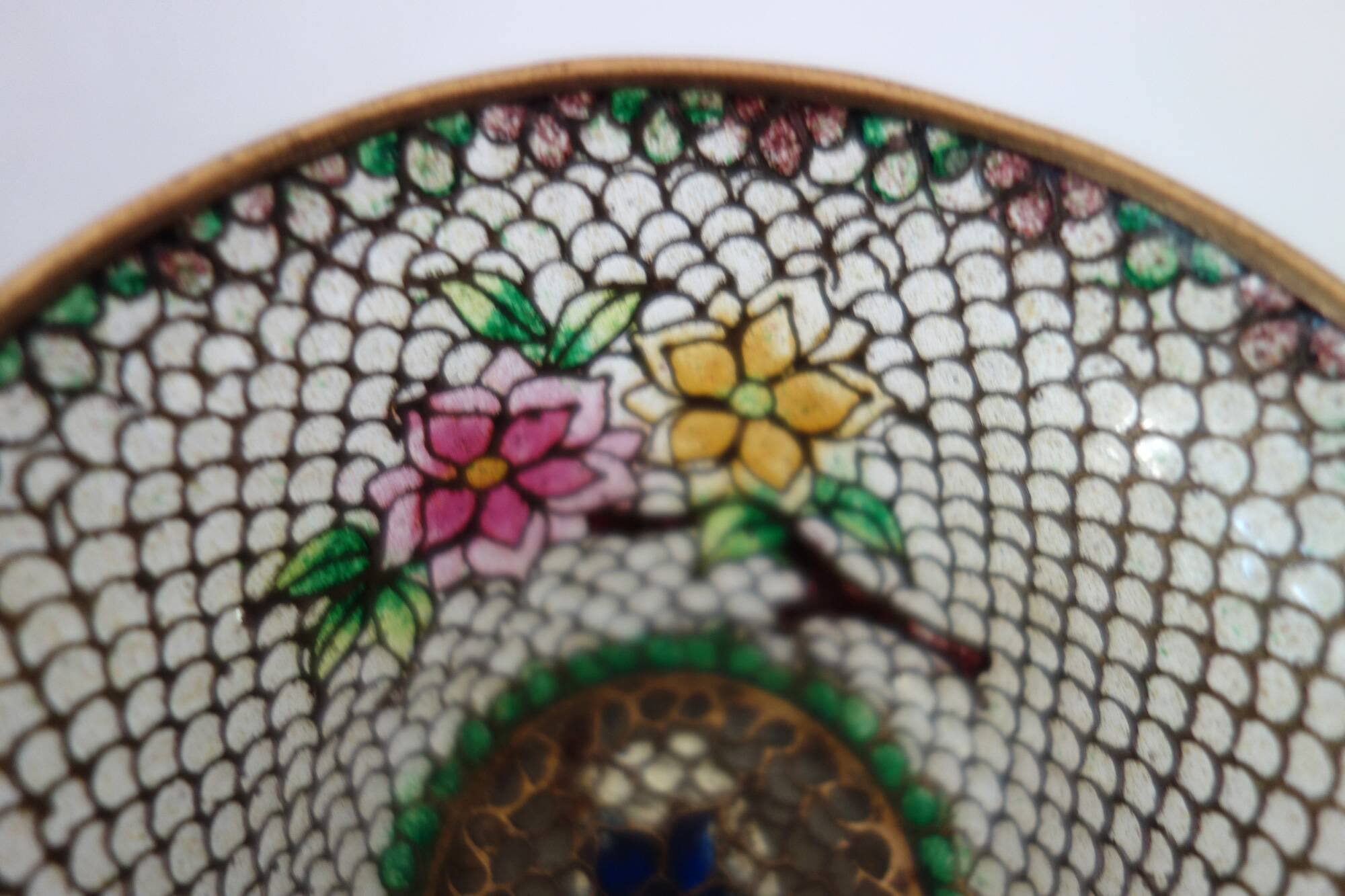 Pair of vintage Plique-à-jour cloisonné bowls, China