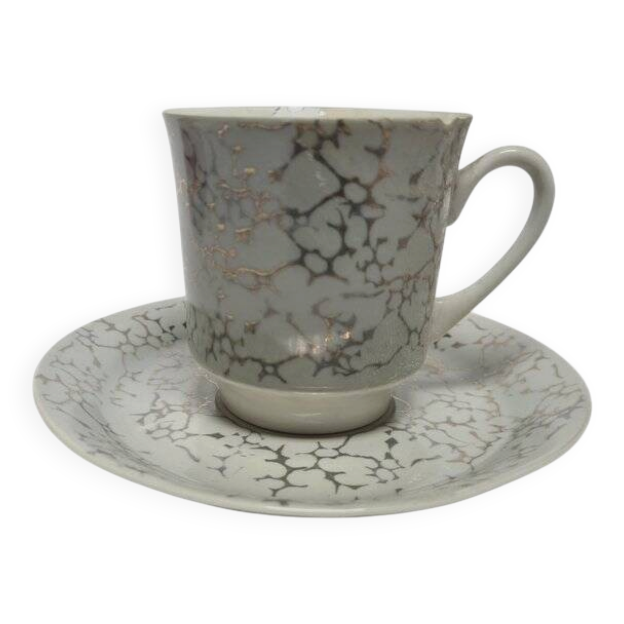Vintage Polish cup and saucer from Wałbrzych Pottery, 1970s, set of 2