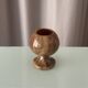 Vintage Hand-Carved Brown Onyx Pedestal Vessel