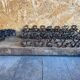 Service Table Under Plate + 12 Old Forged Iron Knife Holders Black