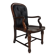 Chaise de bureau en noyer anglais victorien et cuir