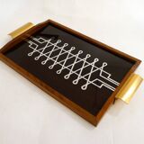 Plateau moderniste décor graphique miroir