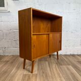 Vintage Scandinavian teak sideboard bookcase, 60s