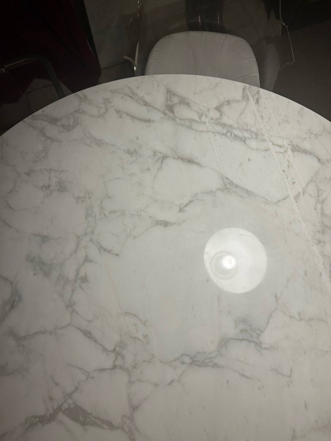 Table Tulipe Ronde Knoll International - Eero Saarinen - Marbre Blanc - 107cm