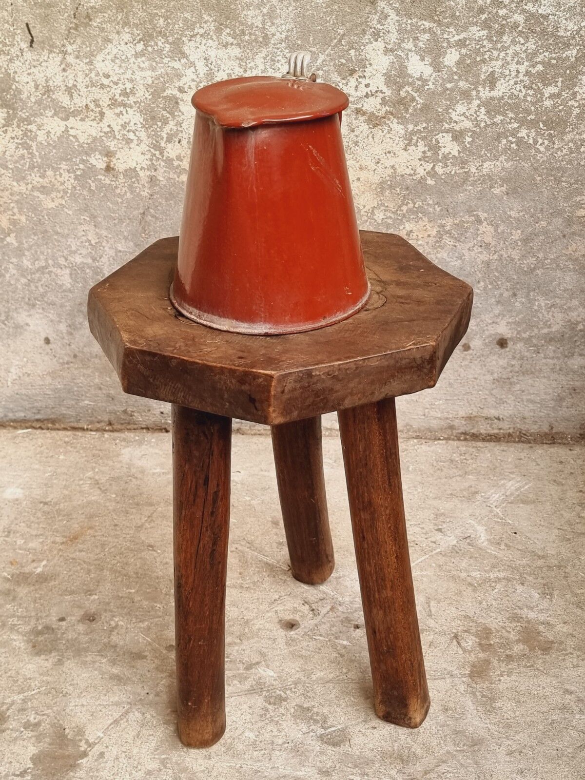Old stool, side table French oak