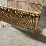 Rattan magazine rack from the 60s