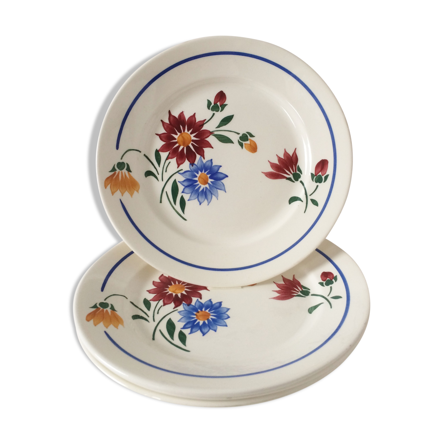 Lot 4 plates old dessert Lunéville Art Nouveau