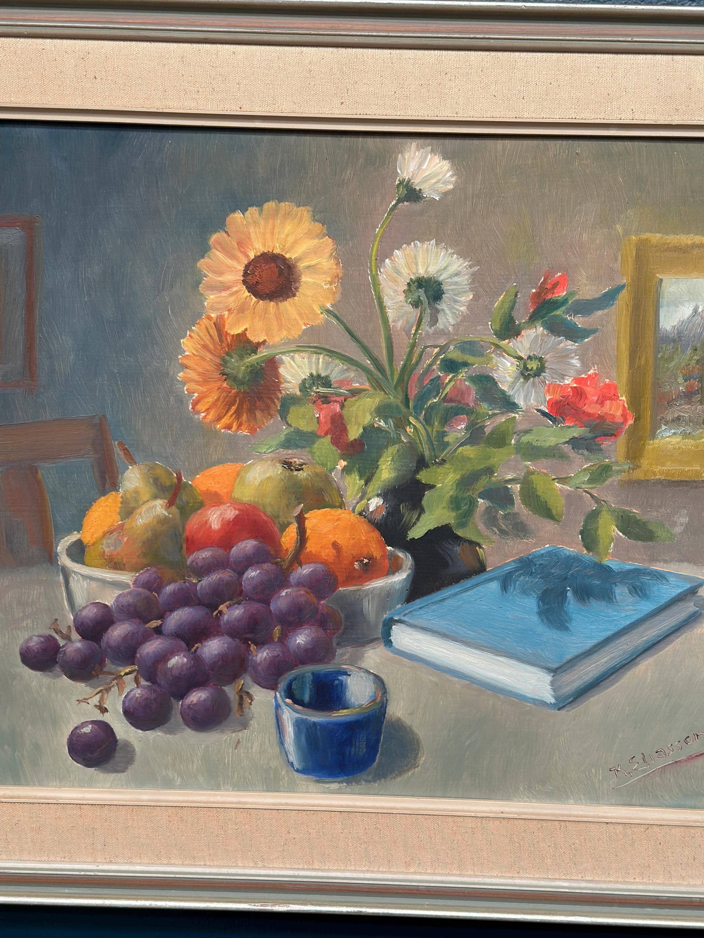 Huile sur toile suédoise – « Nature morte » par K. Eliasson