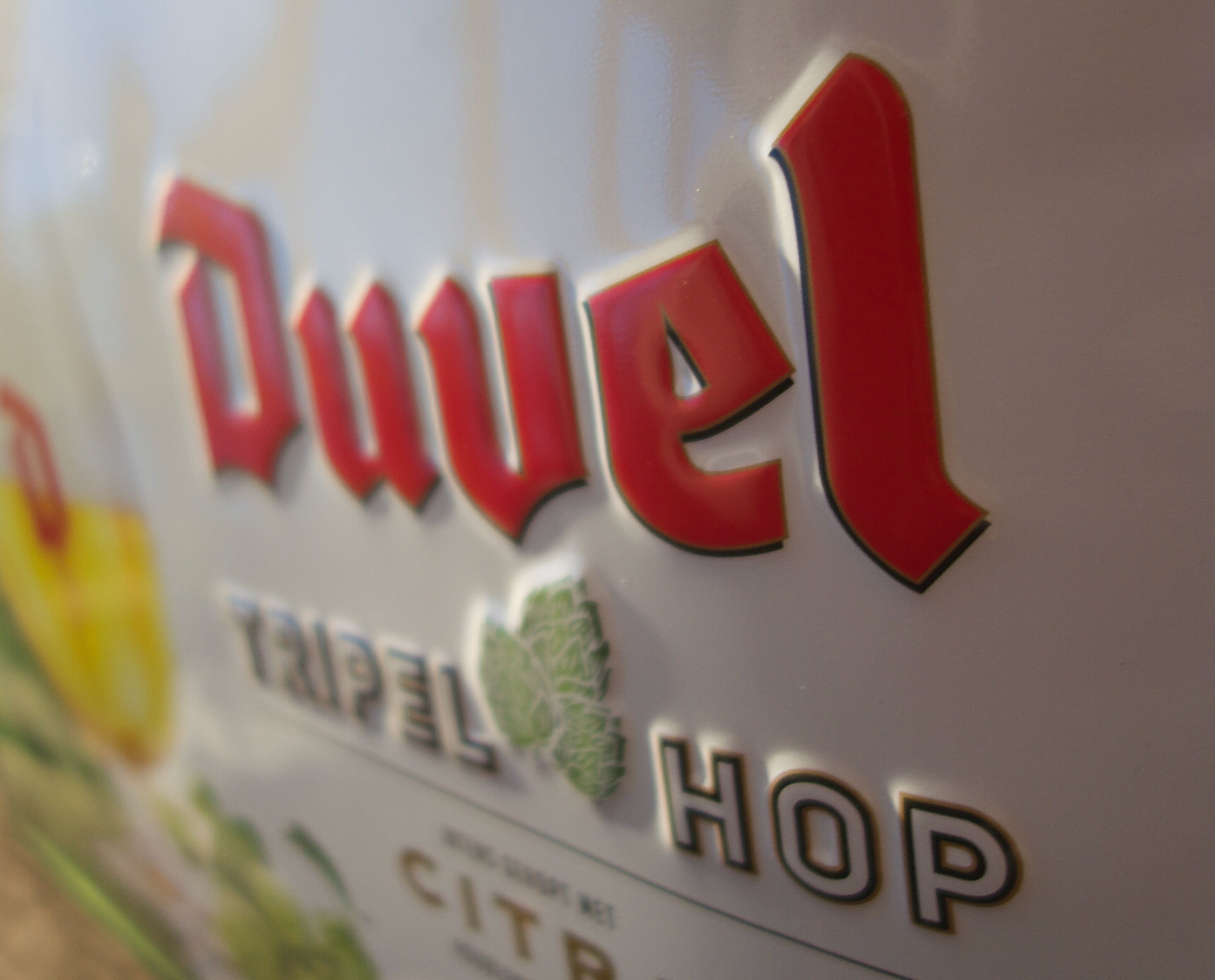 Enamelled advertising plate for the Belgian beer brand Duvel