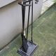Old Wrought Iron & Brass Fireplace Servant - 3 Tools
