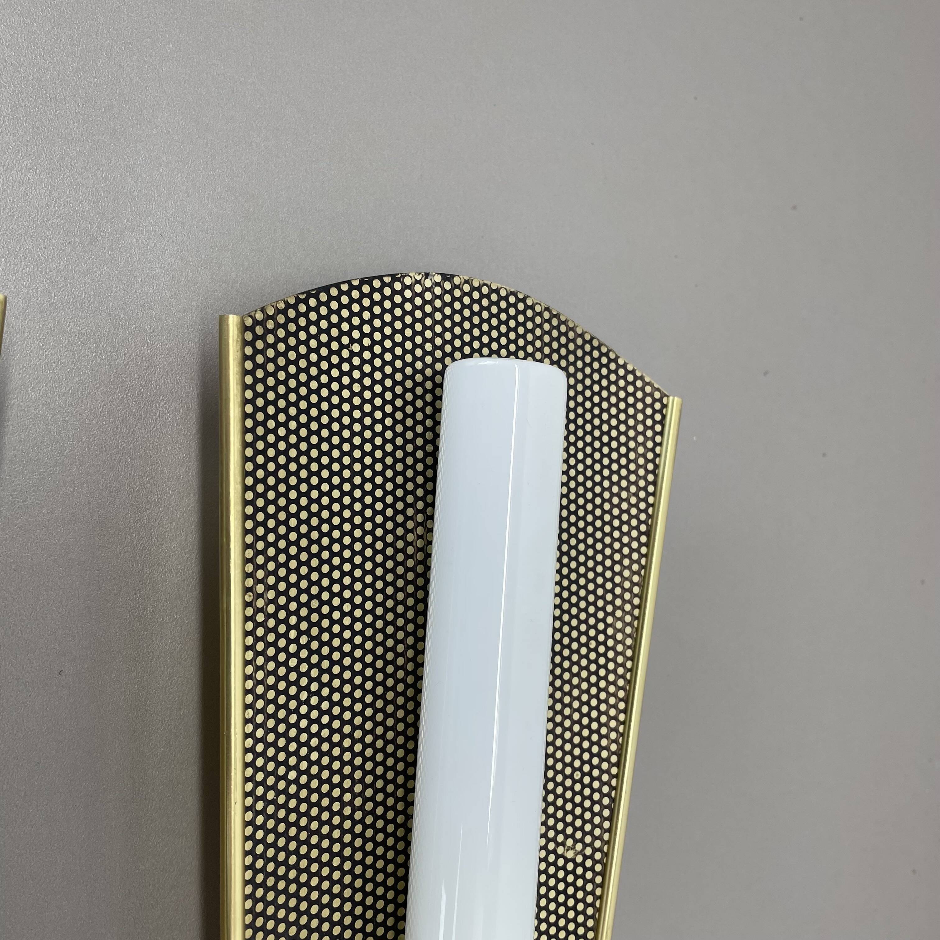 Set of 2 large 37 cm honeycomb theatre wall light elements, Germany, 1950