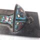 Cloisonné enamel cross holy water font