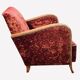 Paire de fauteuils club art déco velours frappé rouge bordeaux 1930