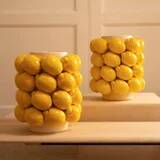 Pair of large lemon vases in ceramic
