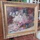 Old Oil Painting On Wood/Bouquet Of Flowers/Still Life