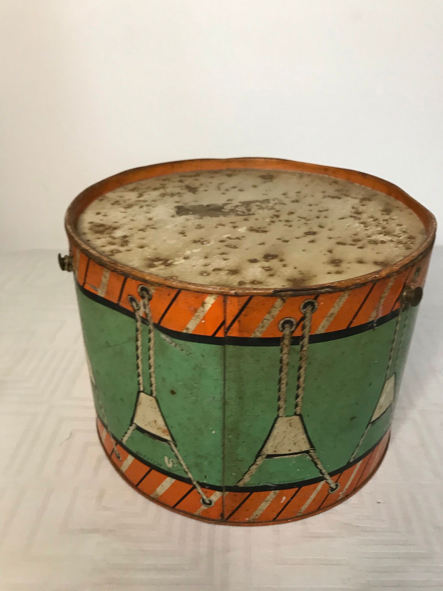 Toy old metal drum brand Kaas Strasbourg 1950s
