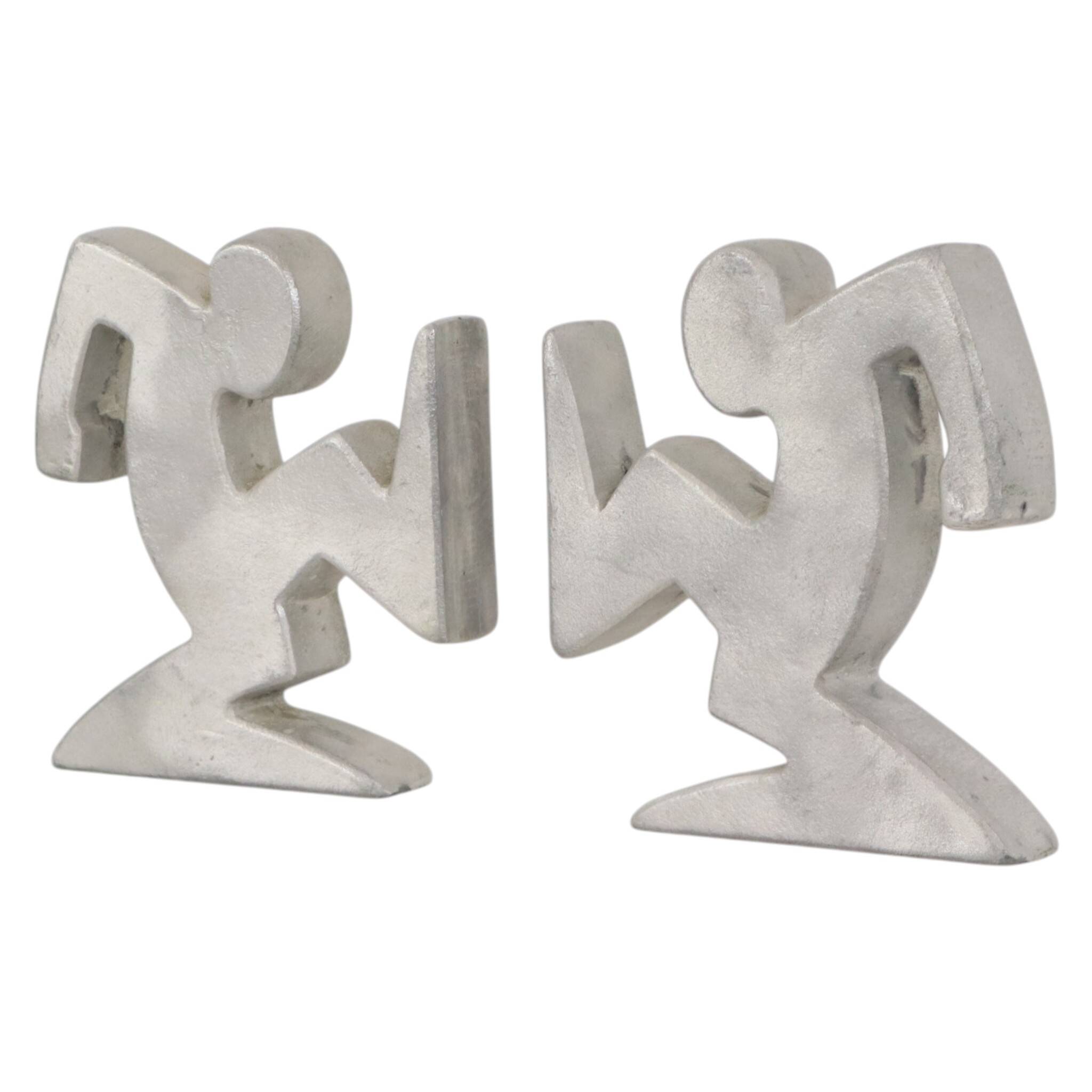 Designer Metal Bookends – La Linea (Osvaldo Cavandoli)