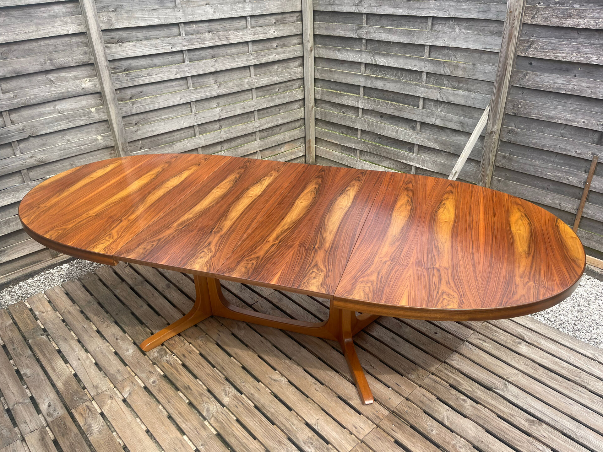 Oval table Baumann, two extensions, rosewood top.