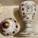 Bohème crystal opaline overlay bonbonnière dragée - 19th century