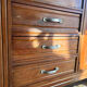 Antique Parisian wardrobe with mirror, hanging space and drawers.