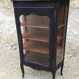 Louis XV style black patinated cherry wood display case