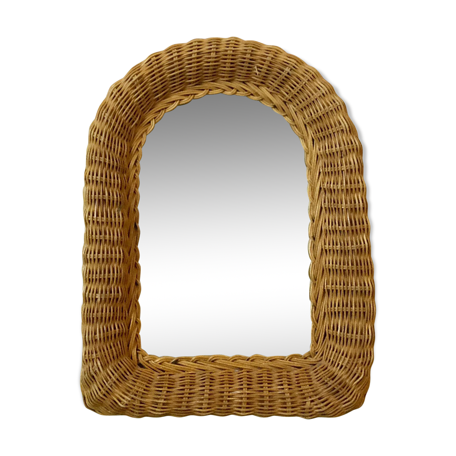 Rattan wicker mirror 22x29cm
