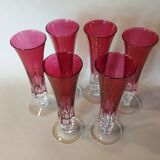 6 vintage champagne flutes