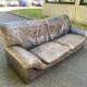 2 or 3-seater Roche Bobois sofa in genuine brown-grey leather.