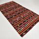 Wine Red Handmade Vintage Kilim Rug, 143x275Cm