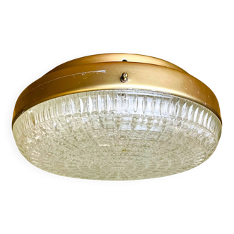 Large gold wall or ceiling flush mount glass light