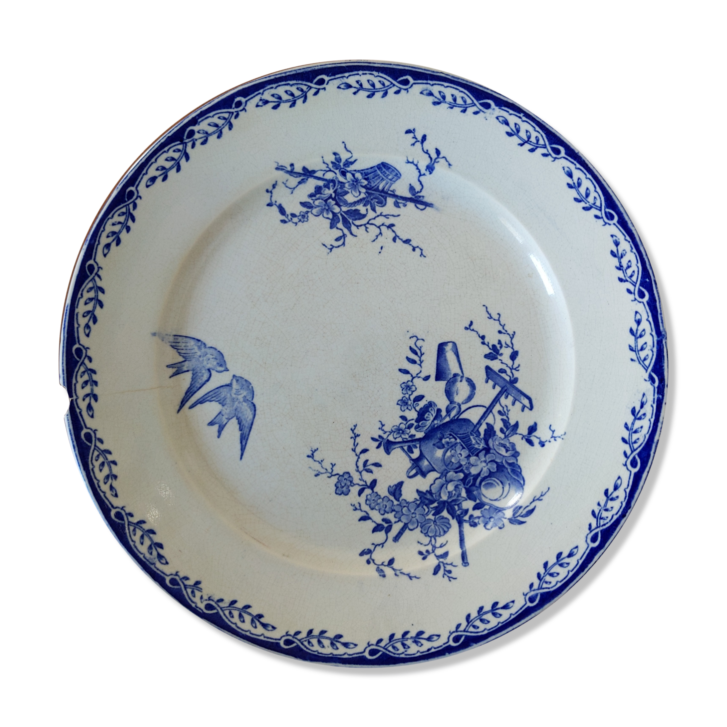 Vintage plates earth of iron Sarreguemines Watteau