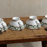 Set of cups and saucers, Sarreguemines porcelain, decoration "laurels"