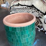 Pot artisanal en zellige marocain hauteur 65 cm largeur 45 cm