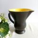 Old black and yellow black and yellow Digoin earthenware pitcher or pitcher