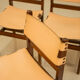 Set of 4 wooden and leather chairs by Maison Regain 70's