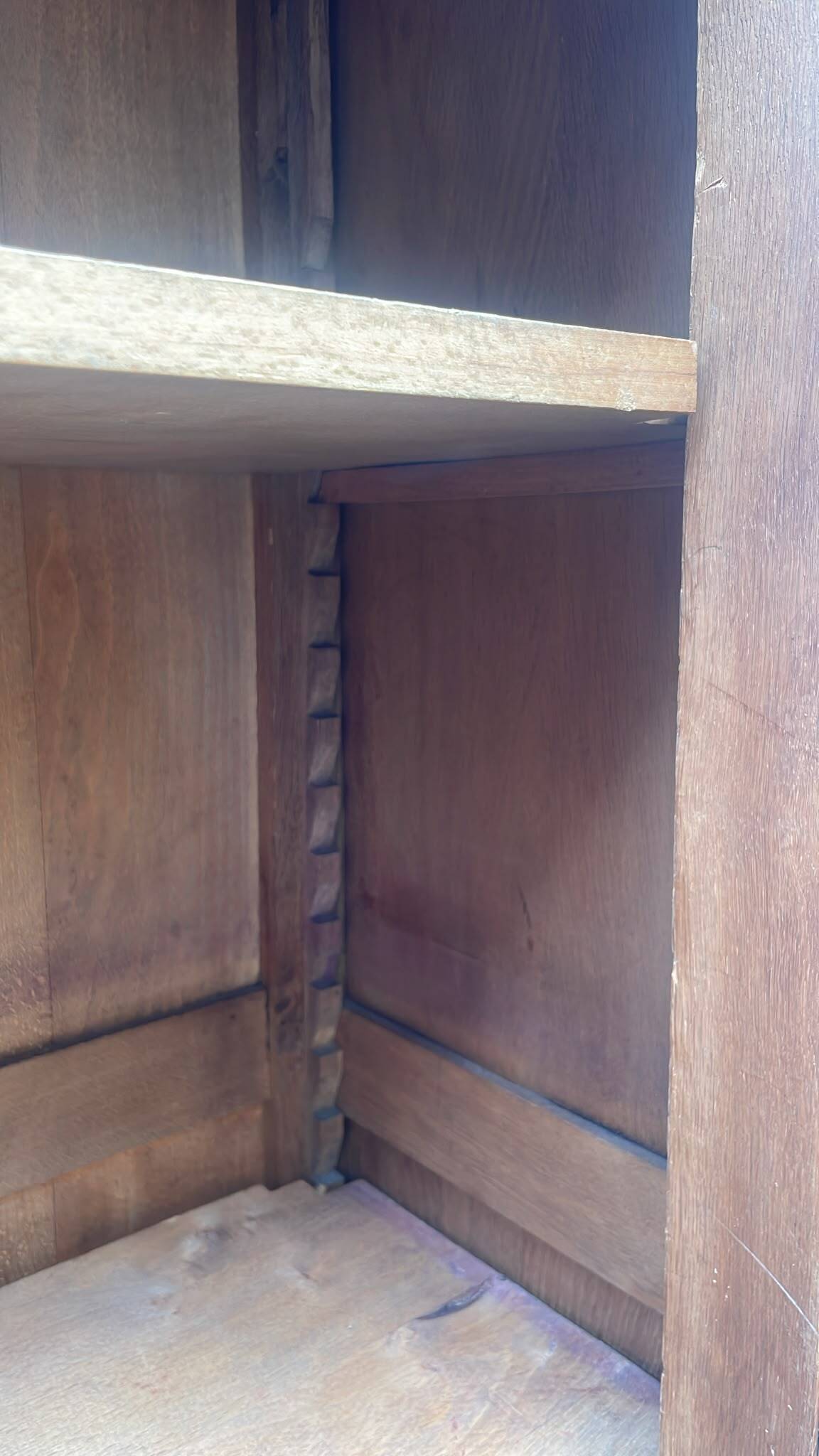 Oak library 1950s French Design Art Deco display cabinet