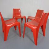 B1171 Fiberglass Stacking Chairs by Helmut Bätzner for Bofinger, 1960s, Set of 4
