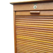 Oak tambour archive cabinet S.M.V. Silkeborg, Denmark 1920s–30s