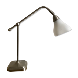 Metal and opaline desk lamp