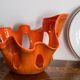 Vintage orange artistic vase from the mid-century, Europe, 1970s.