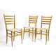 Trio of wooden chairs and rope, Italy, 1950s