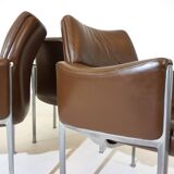 Röder Söhne Set of 3 leather office/dining room chairs by Miller Borgsen