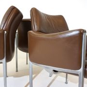 Röder Söhne Set of 3 leather office/dining room chairs by Miller Borgsen
