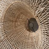 Small rattan lampshade in the shape of a braided hat