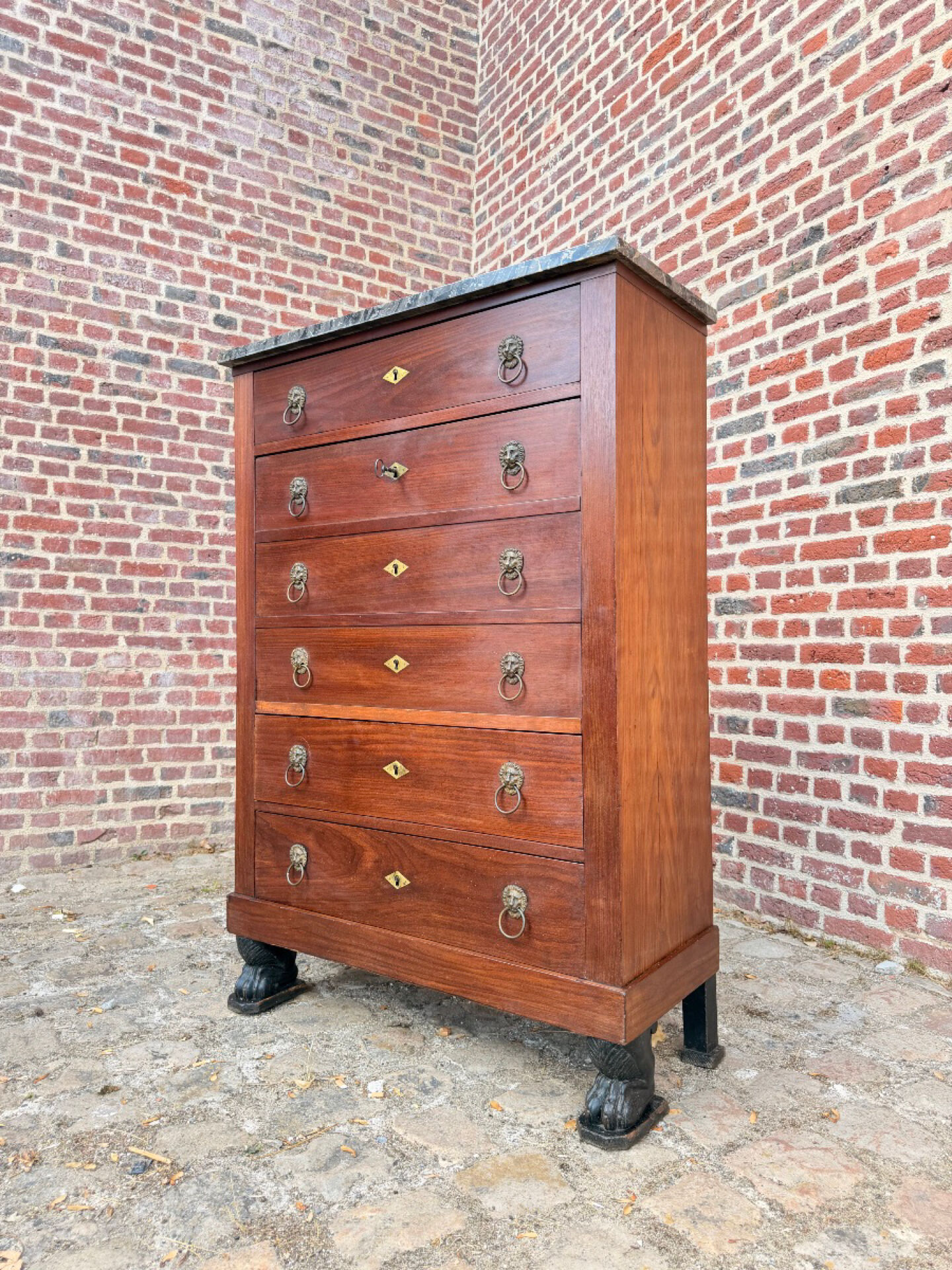 Pope françois-ignace, secretary in mahogany from the consulate period stamped