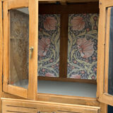 Art Deco glass-fronted Parisian buffet in raw wood